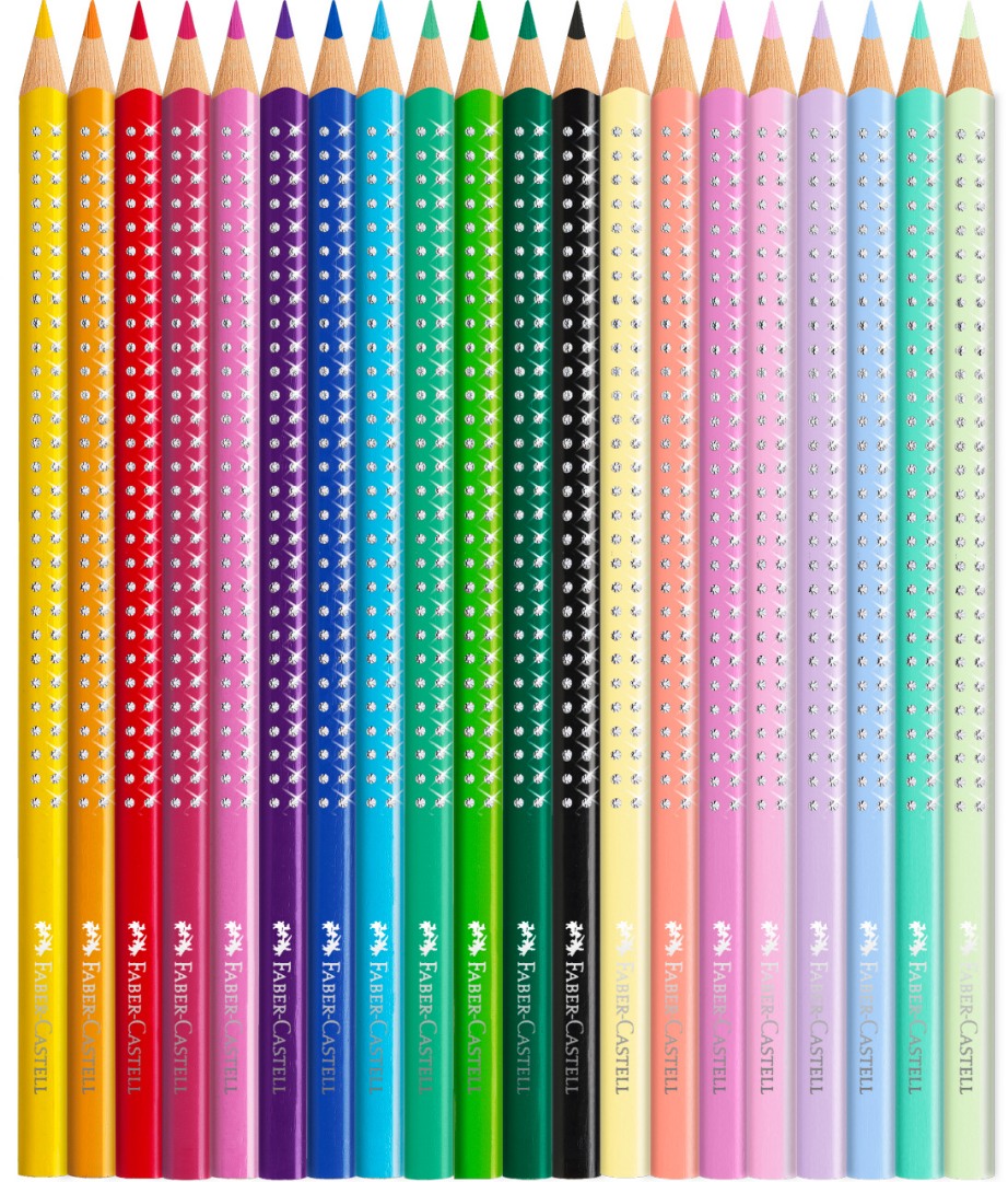 Faber-Castell Χρωματιστά μολύβια Sparkle, κουτί - πεταλούδα, 20 χρώματα