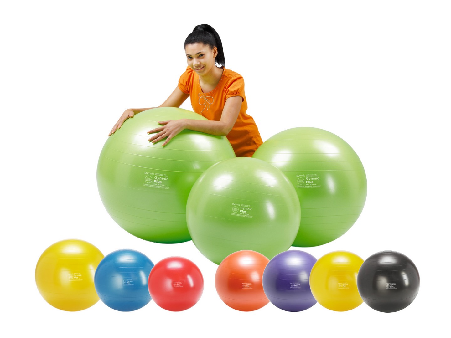 Μπάλα γυμναστικής Gymnic Plus 75cmBRQ, κίτρινο