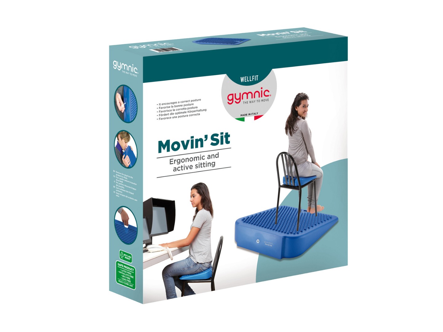 Μαξιλάρι Movin' Sit για διατήρηση της σωστής στάσης - μπλε χρώμα