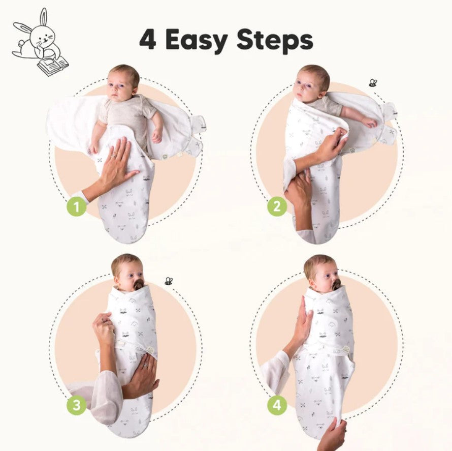 Пелени За Повиване Organic 0-3 месеца 3бр Горски Животни KeaBabies