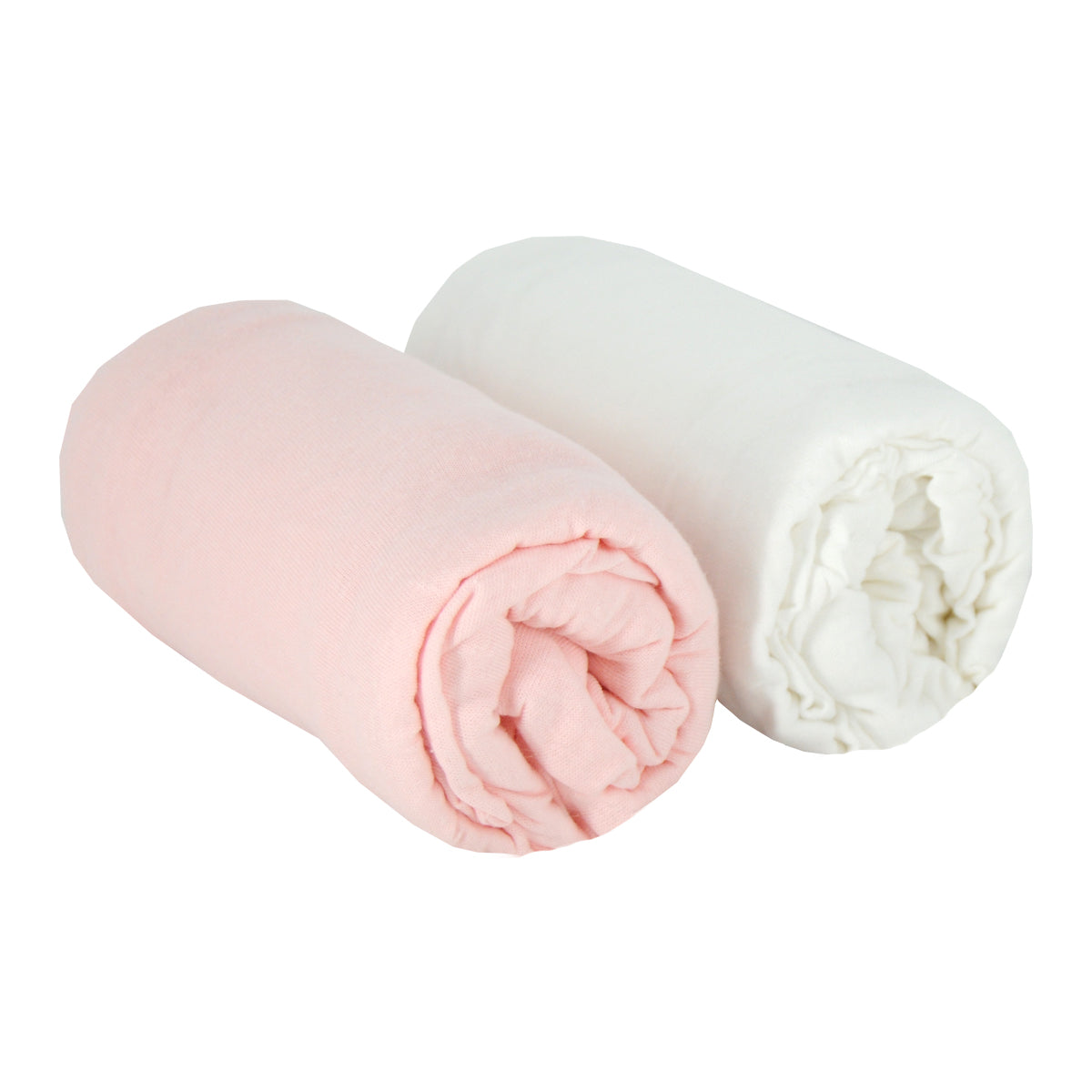 Σεντόνια 2 Τεμάχια 60Χ120Cm 100% Βαμβάκι Λευκό/Ροζ Babycalin