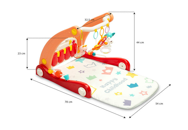 2В1 Проходилка С Музикална Подложка Розова Caretero Toyz