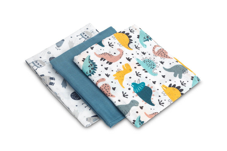 Πάνες Μουσελίνα 3 Τεμαχίων Μπλε 70x80εκ