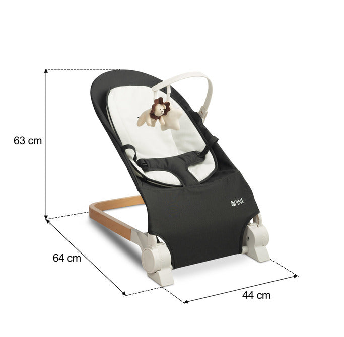 Chaise lounge Bouncer Pine Black Caretero