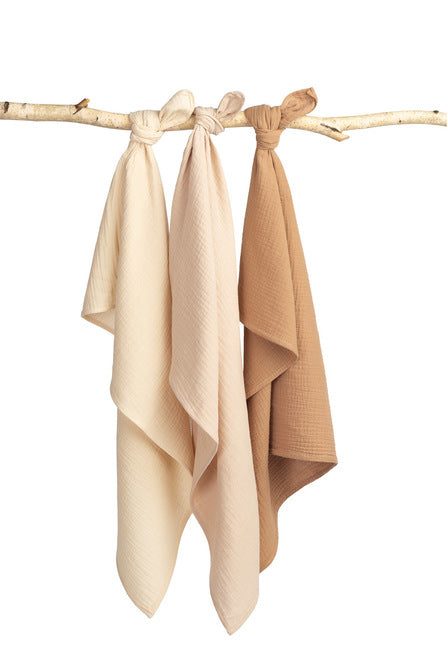 Πάνες Muslin Ολόκληρες Καφέ 3 Τεμαχίων 60x80cm