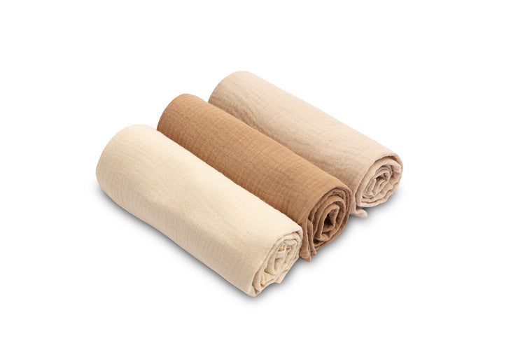 Πάνες Muslin Ολόκληρες Καφέ 3 Τεμαχίων 60x80cm