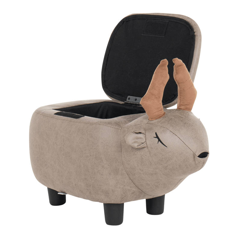 Παιδικό σκαμπό με στήθος - γκρι ελάφι