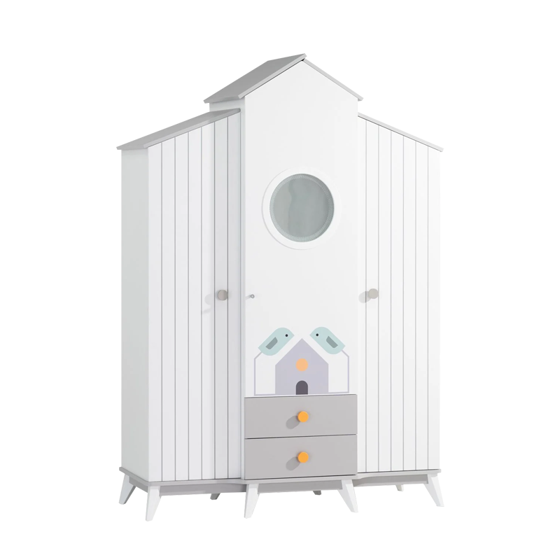 Παιδική ντουλάπα τρίπορτη BIRD HOUSE