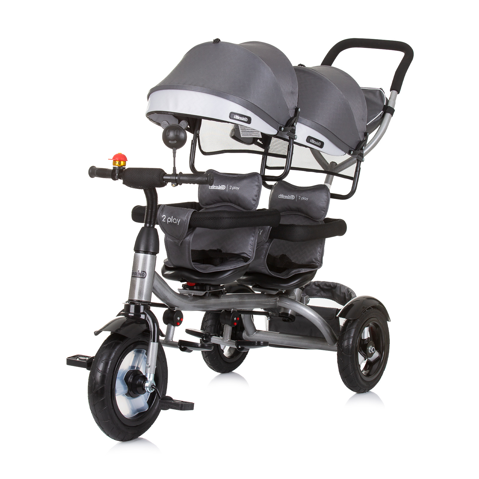 Τρίκυκλο για δίδυμα "2PLAY" ασημί γκρι