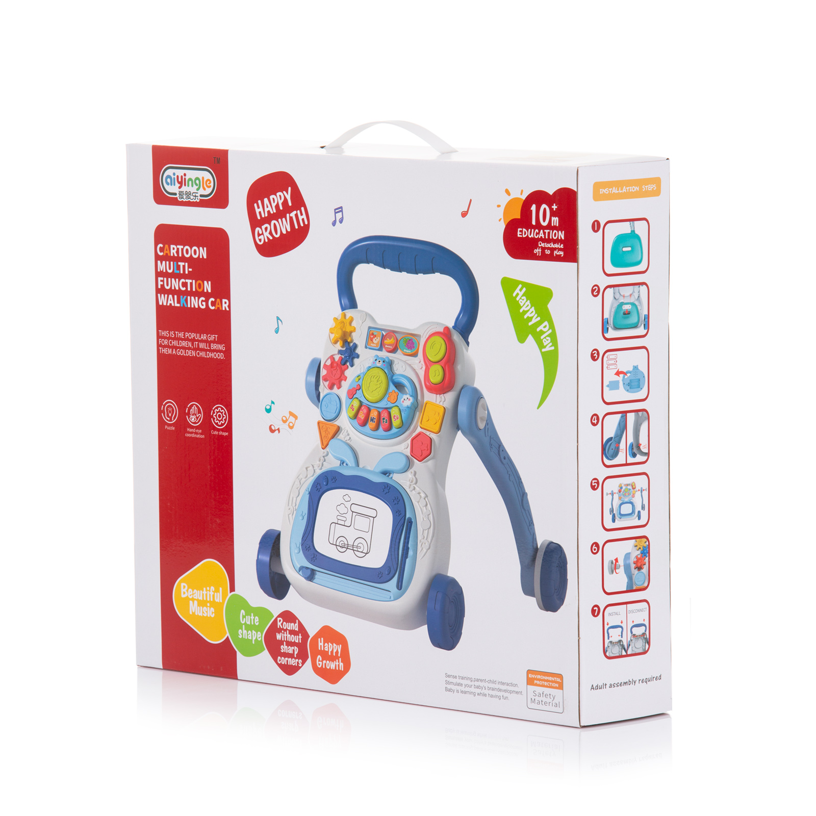 Музикална играчка на колела "Забавна игра"синя