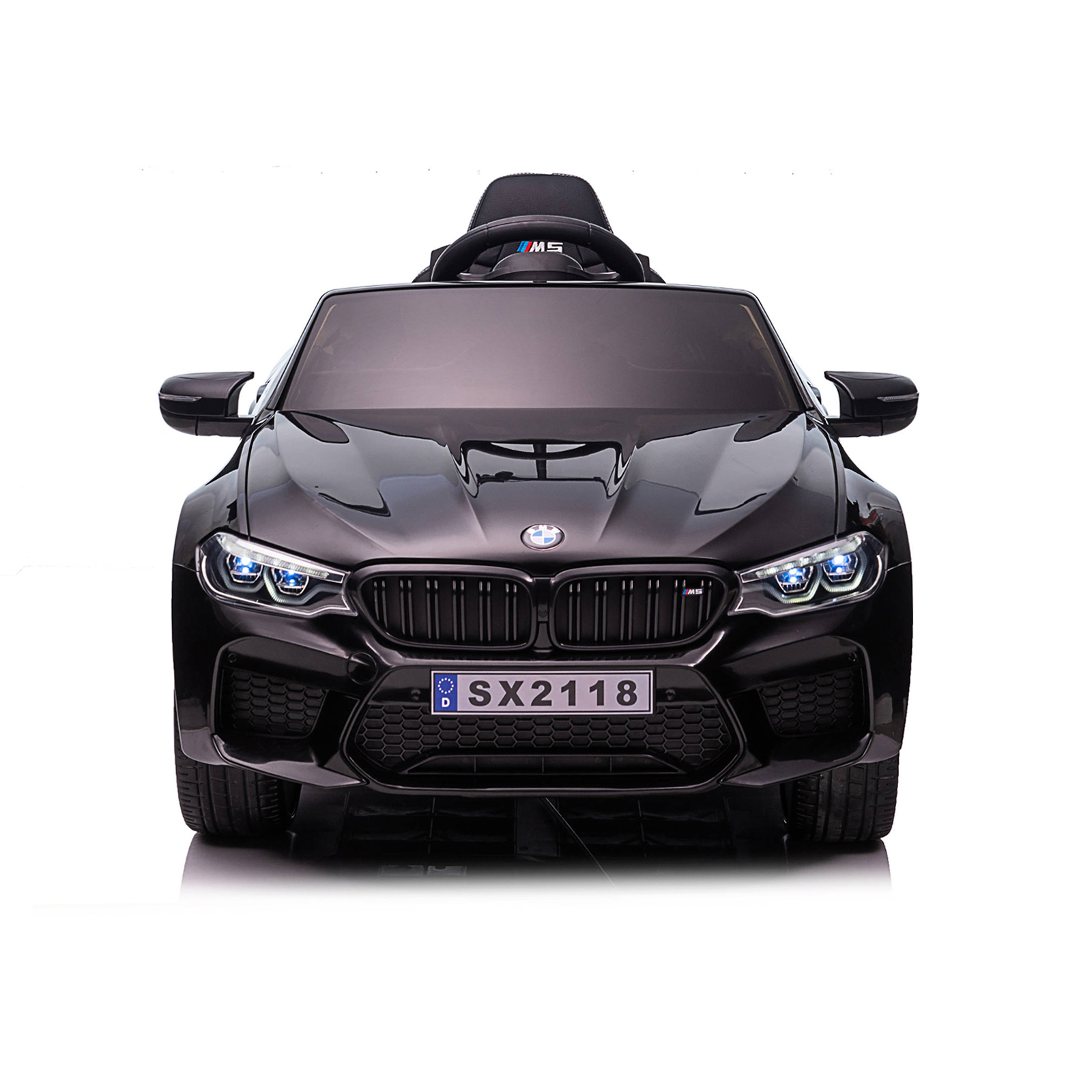 Ηλεκτρικό αυτοκίνητο BMW M5 μαύρο, ελαστικά EVA, δέρμα