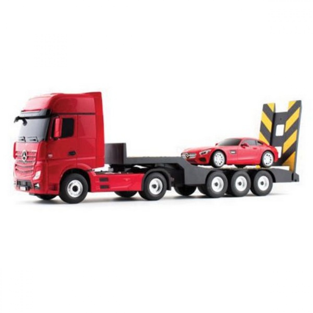 1:26 Μεταφορέας αυτοκινήτων Mercedes-Benz Actros με τηλεχειριστήριο 1:24 αυτοκίνητο Mercedes AMG GT