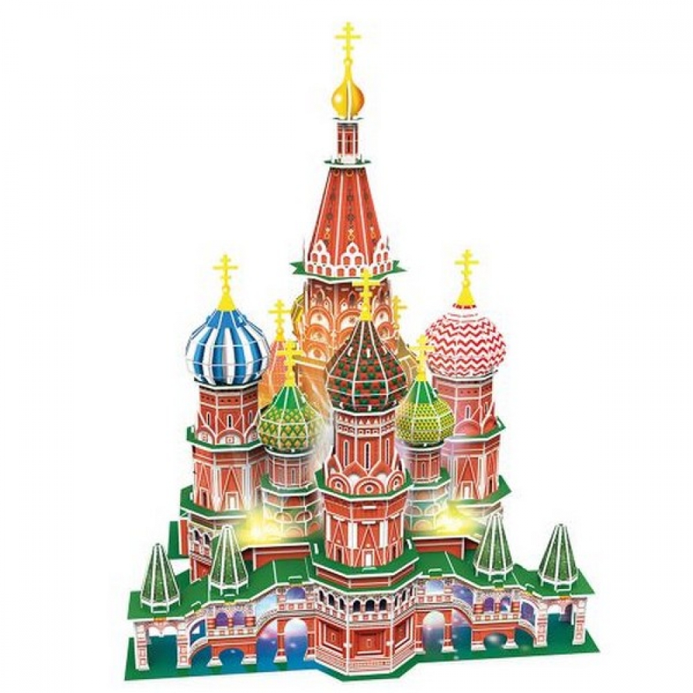 3D Puzzle Καθεδρικός Ναός του Αγίου Βασιλείου (Ρωσία) 224 ώρες. LED εσωτερικά