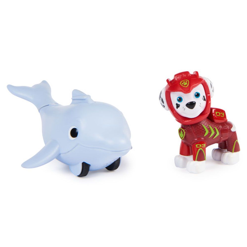 PAW PATROL Aqua Pups φιγούρα Marshall με τον υποβρύχιο φίλο Dolphin