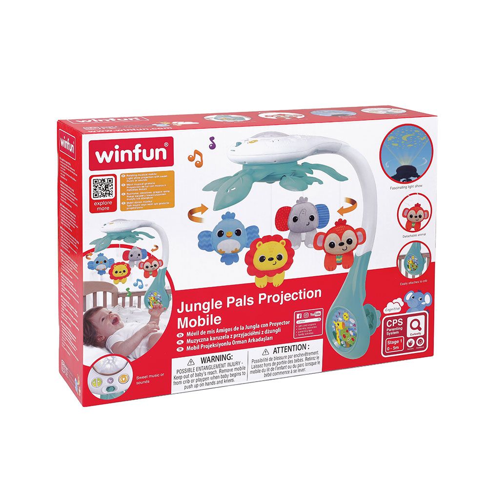 Προβολέας Καρουζέλ για Μωρά WINFUN Jungle Friends