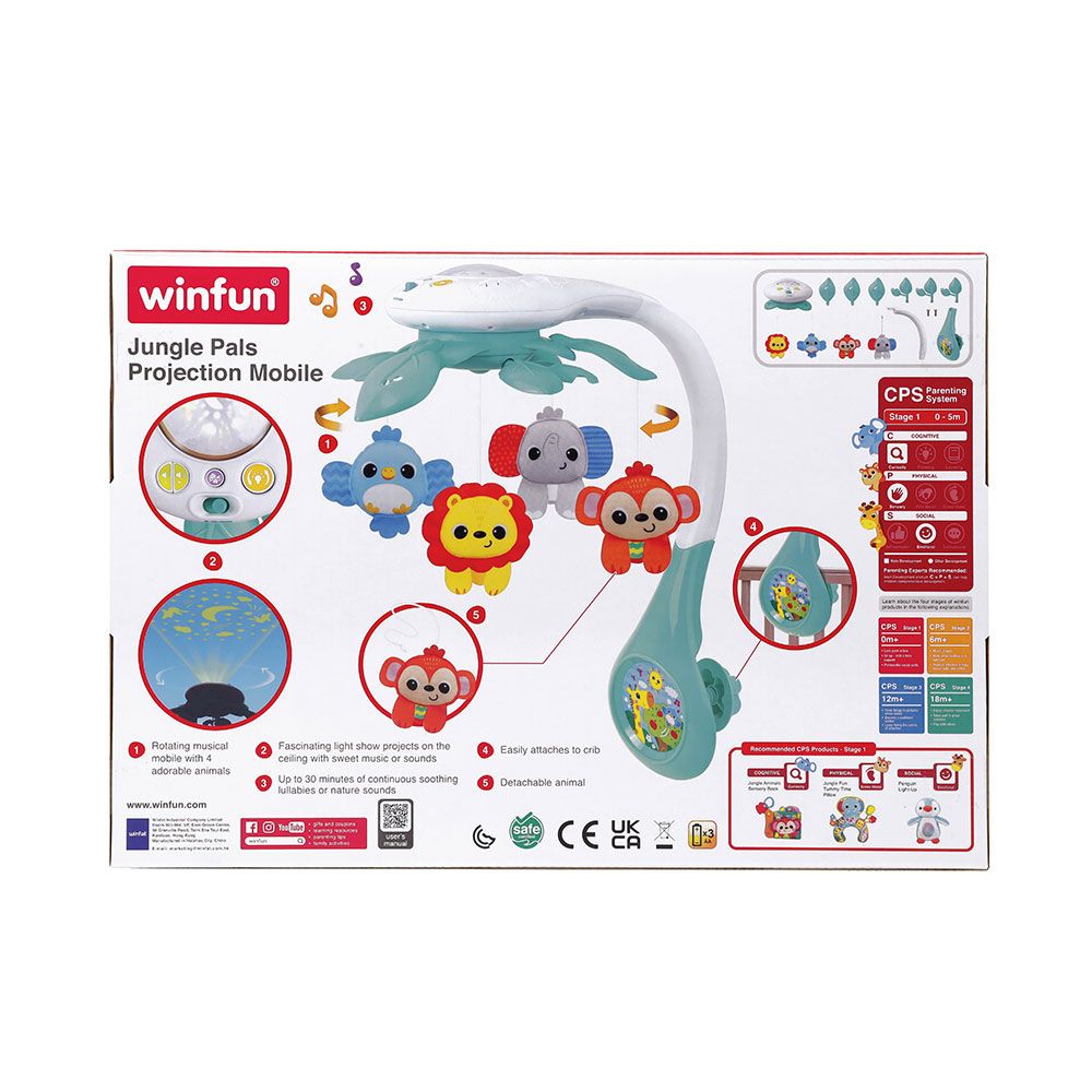 Προβολέας Καρουζέλ για Μωρά WINFUN Jungle Friends
