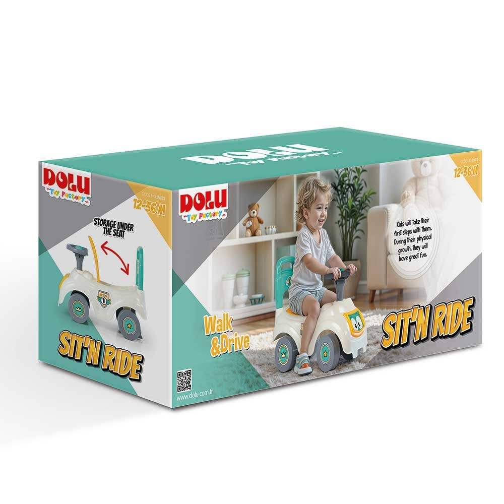 DOLU My First Ride-On Car Λευκό/Κίτρινο