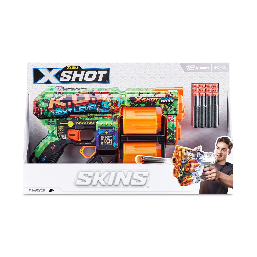 X Shot SKINS Drum blaster με 12 μαλακά βέλη Dread