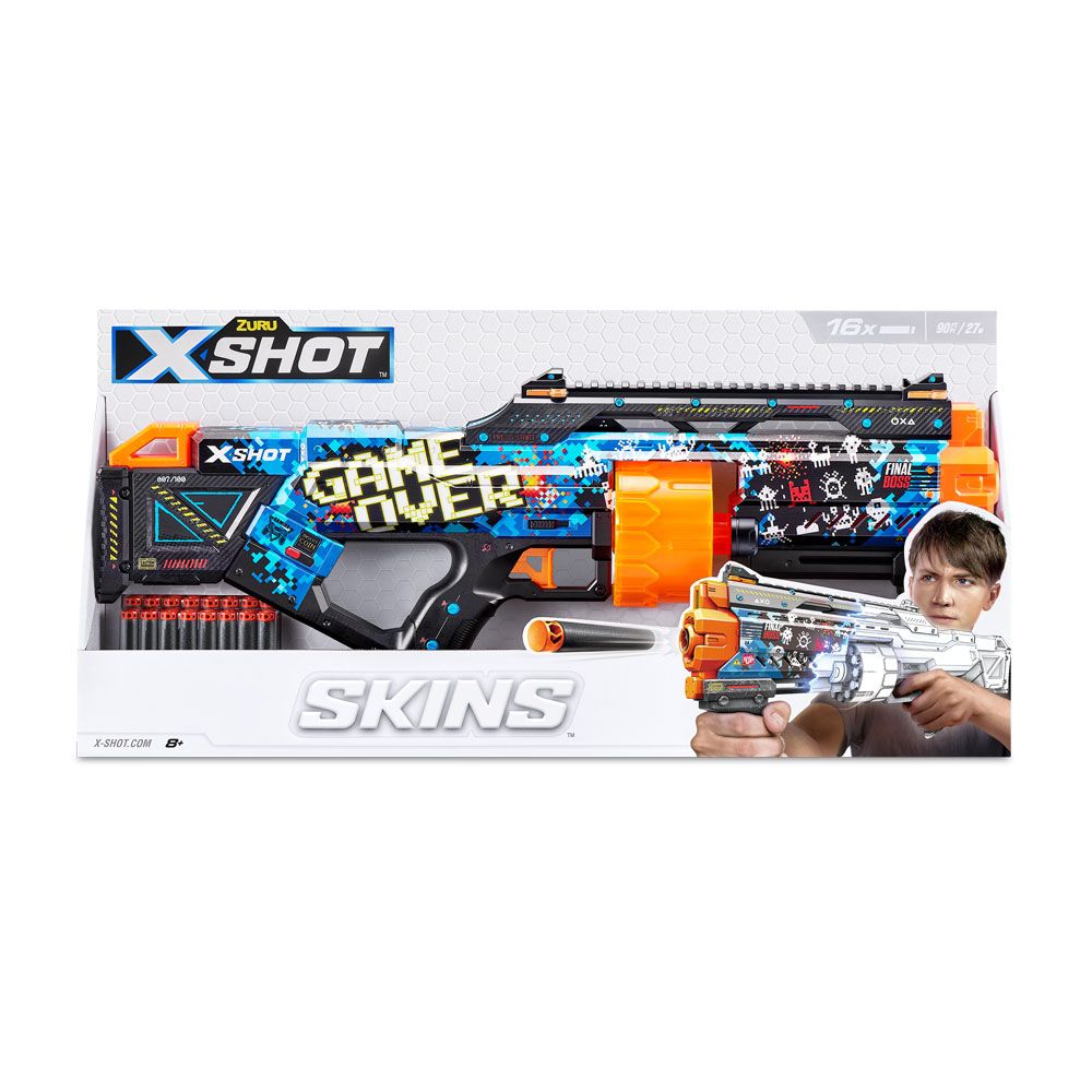 X Shot SKINS Last Stand Mega Blaster Drum με 16 μαλακά βέλη