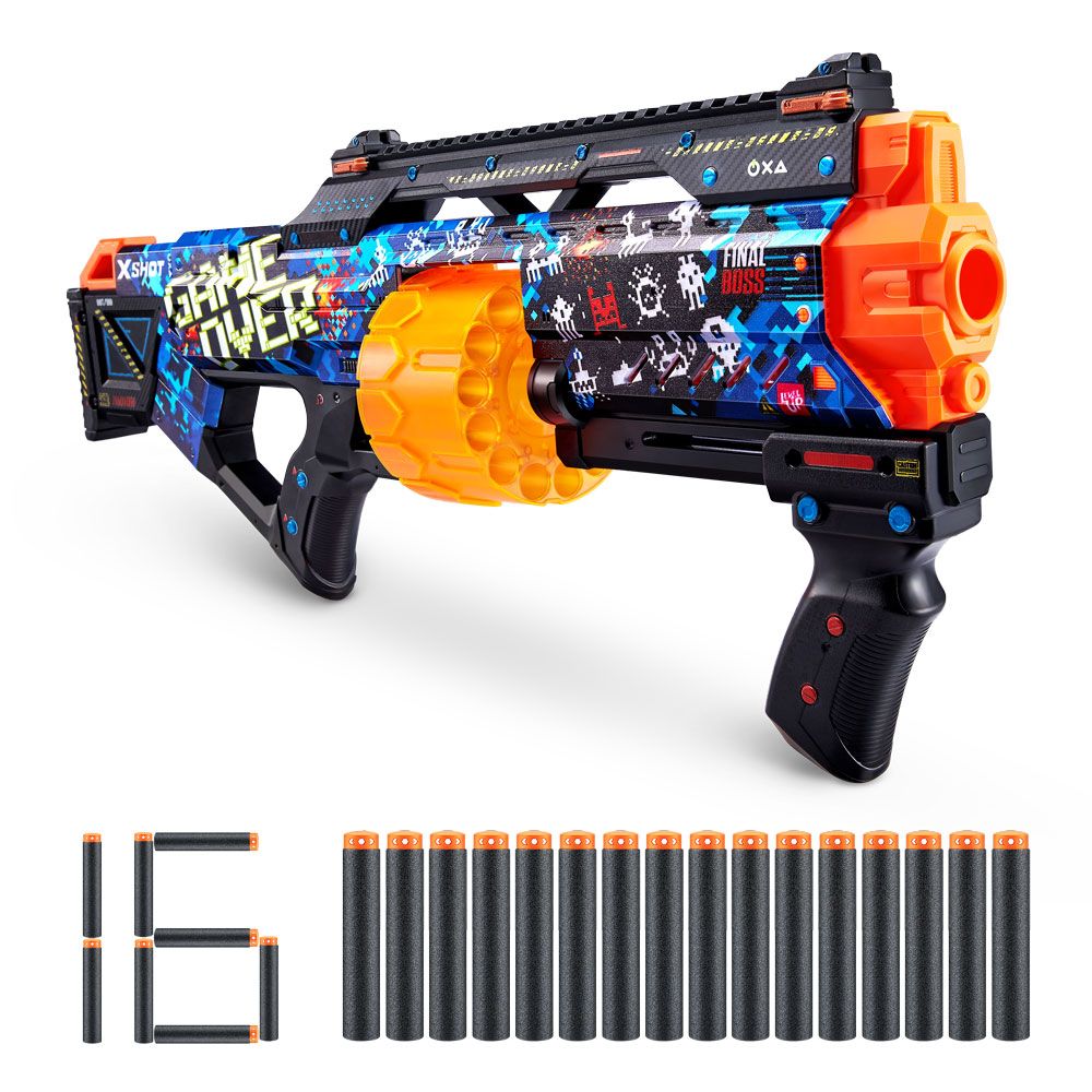 X Shot SKINS Last Stand Mega Blaster Drum με 16 μαλακά βέλη