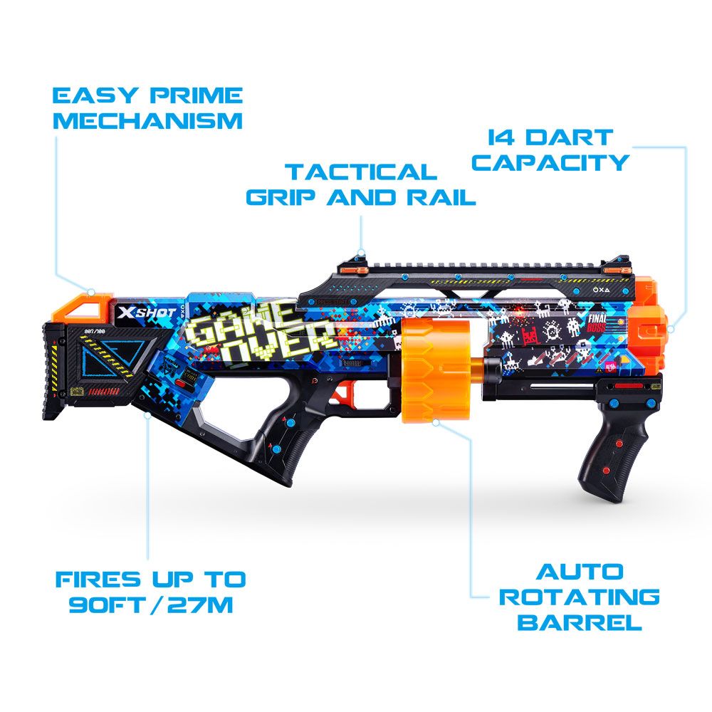 X Shot SKINS Last Stand Mega Blaster Drum με 16 μαλακά βέλη