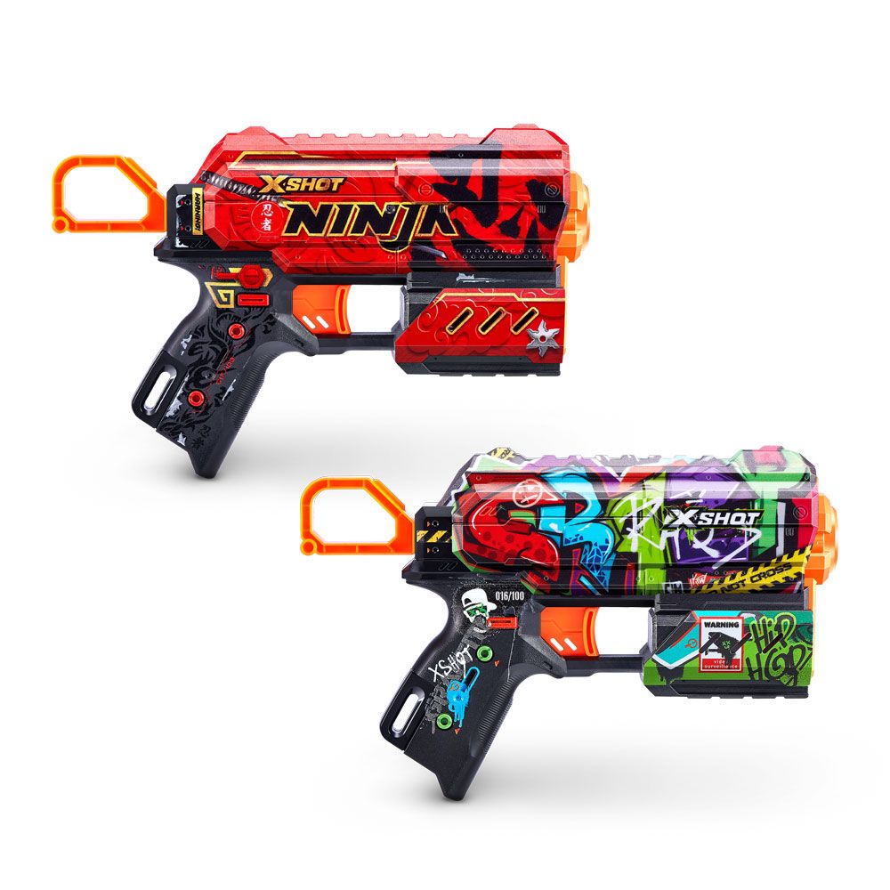 X Shot SKINS Δύο blaster με 16 απαλά βέλη Flux