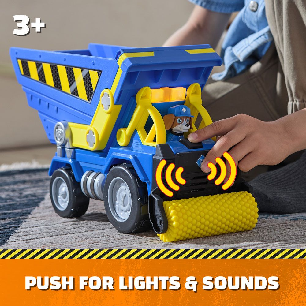 Μηχάνημα Paw Patrol Rubble and Crew Construction με εφέ ήχου και φωτός και κουτάβι Wheeler