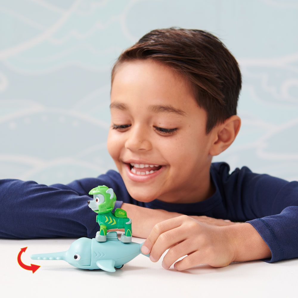 PAW PATROL Aqua Pups Βραχώδης φιγούρα με υποβρύχιο φίλο Sawfish
