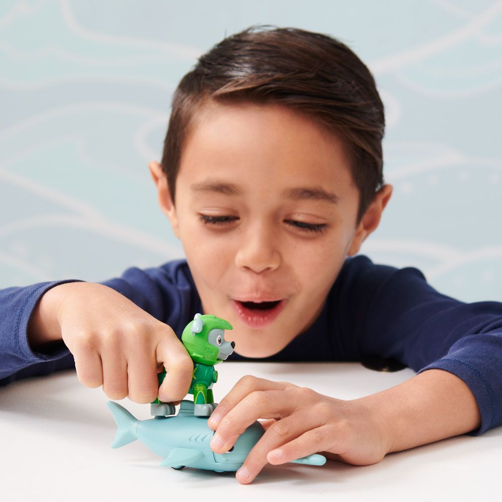 PAW PATROL Aqua Pups Βραχώδης φιγούρα με υποβρύχιο φίλο Sawfish