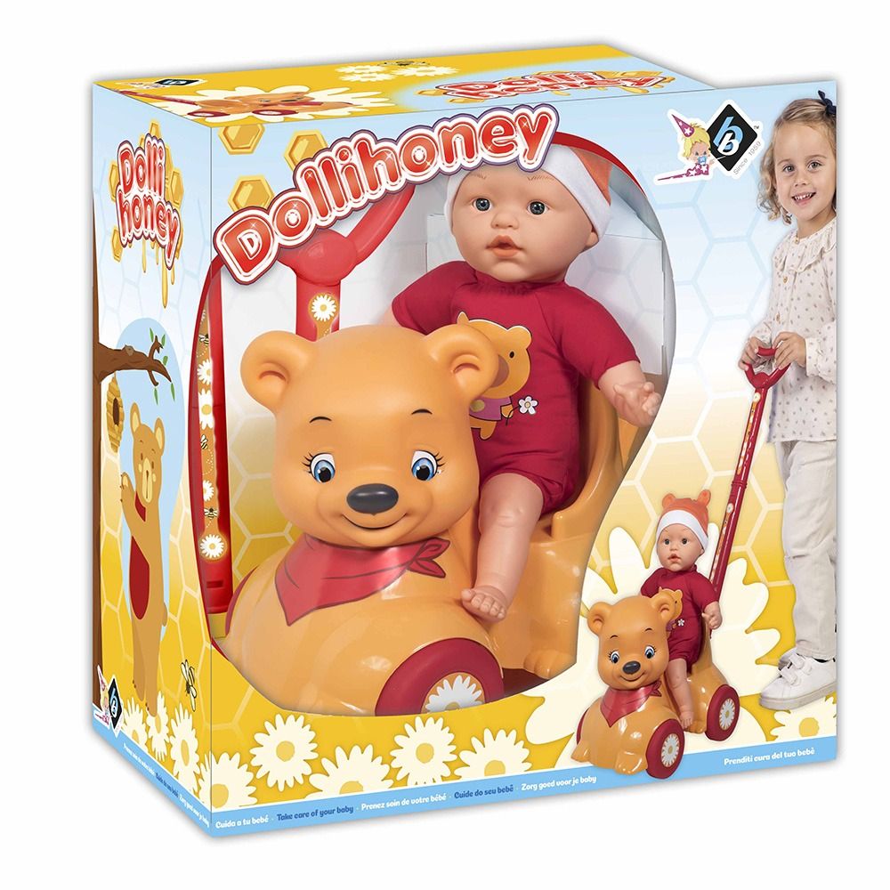 Κούκλα LT Dollihoney 37 εκ. με αρκουδάκι Ride-On