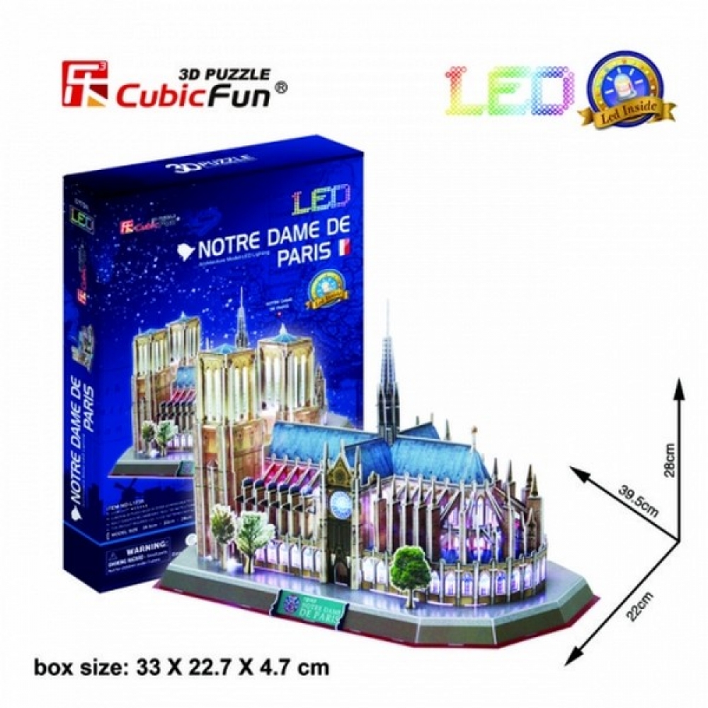 Notre Dame - 3D παζλ με φώτα LED