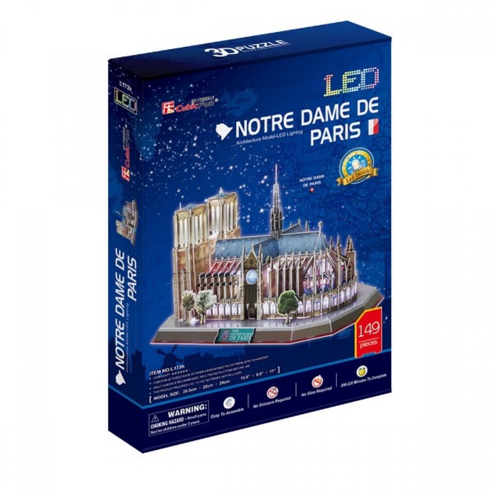 Notre Dame - 3D παζλ με φώτα LED