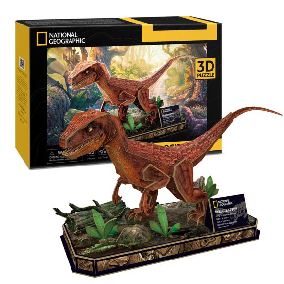 CubicFun Puzzle 3D National Geographic Velociraptor 63h.