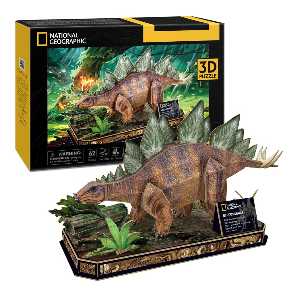 CubicFun Puzzle 3D National Geographic Stegosaurus 62h.