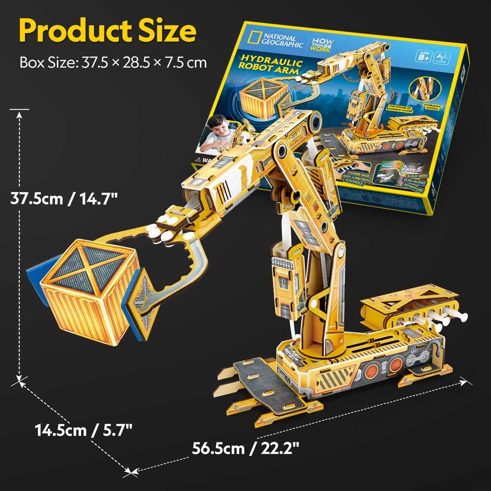 CubicFun 3D Puzzle National Geographic STEM Ρομπότ με υδραυλικό βραχίονα