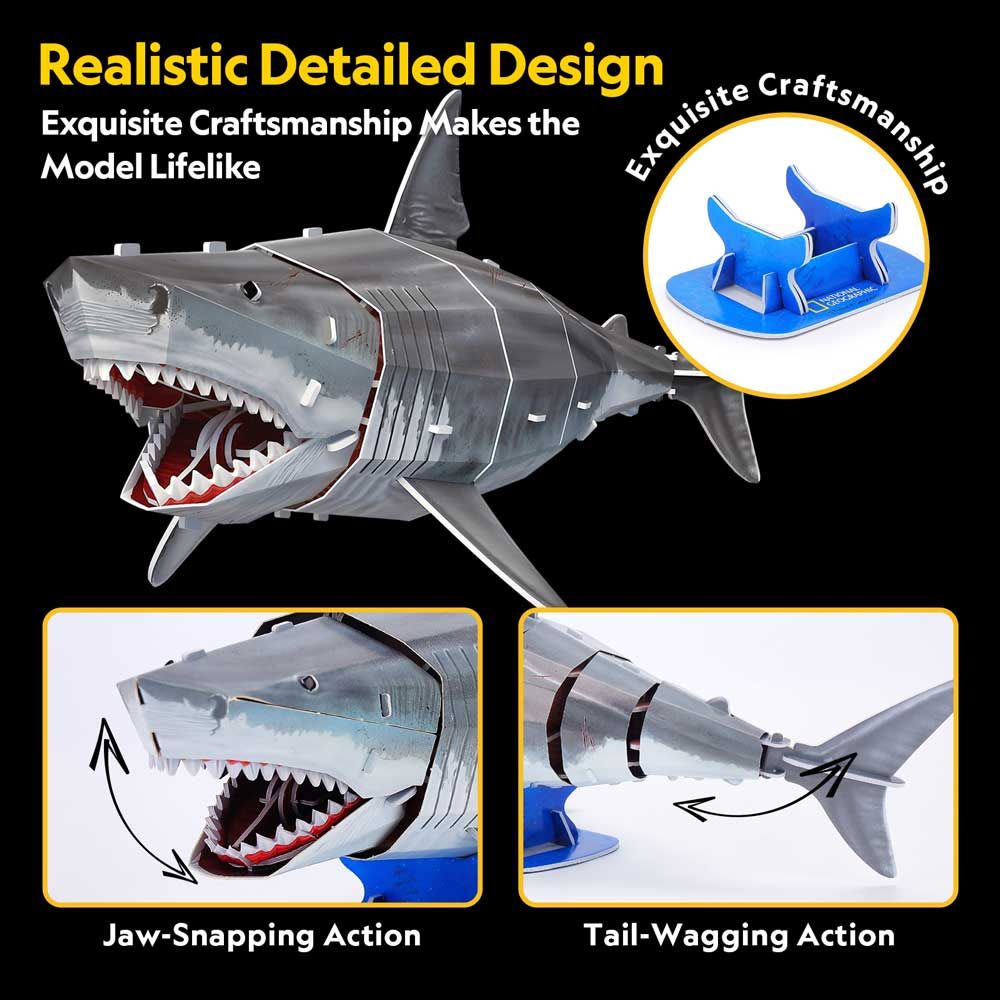 CubicFun Puzzle 3D National Geographic Great White Shark 72h.