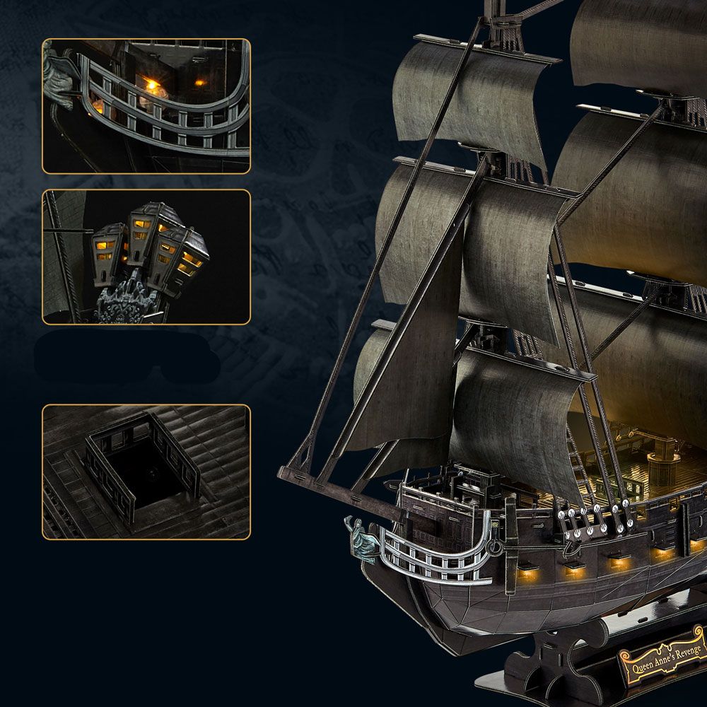 CubicFun Puzzle 3D Queen Anne's Revenge 293h. με φώτα LED