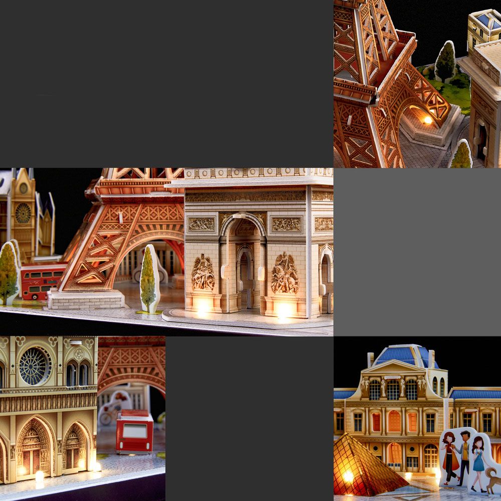 CubicFun Puzzle 3D City Line Paris 115h. με φώτα LED