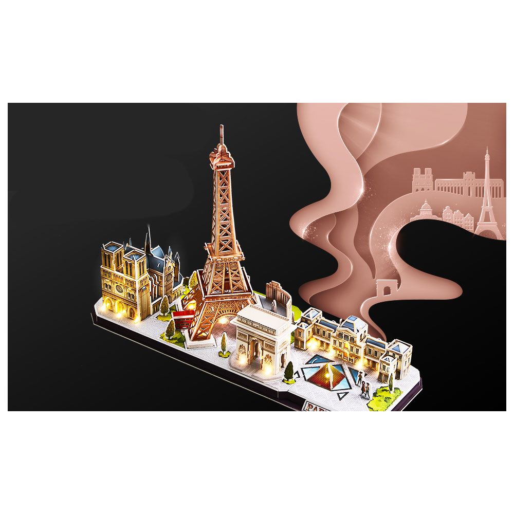 CubicFun Puzzle 3D City Line Paris 115h. με φώτα LED