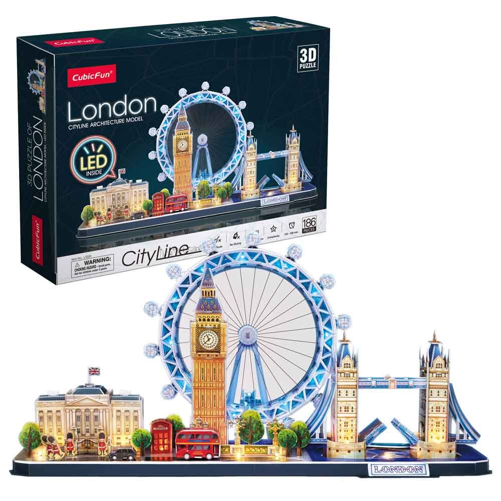 CubicFun Puzzle 3D City Line London 186h. με φώτα LED