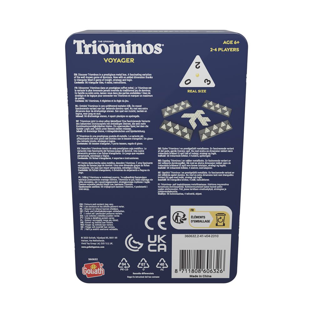 Ταξιδιωτικό παιχνίδι Goliath Triominos σε μεταλλικό κουτί