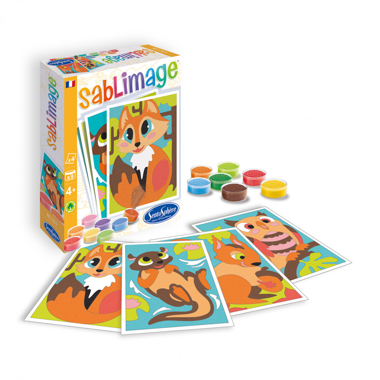 Χρώμα με χρωματιστή άμμο ζωάκια του δάσους μίνι