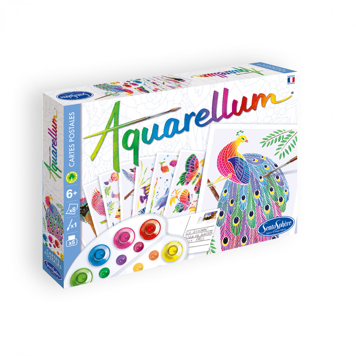 Χρωματισμός με ζωγραφιές ακουαρέλα καρτ ποστάλ ζώα