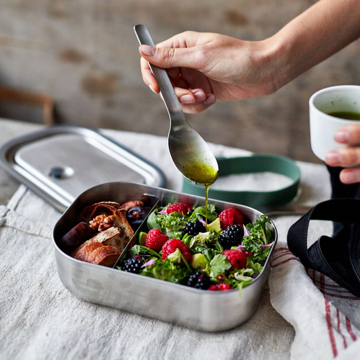 Κουτί γεύματος 1 λίτρο Χρώμα ελιάς