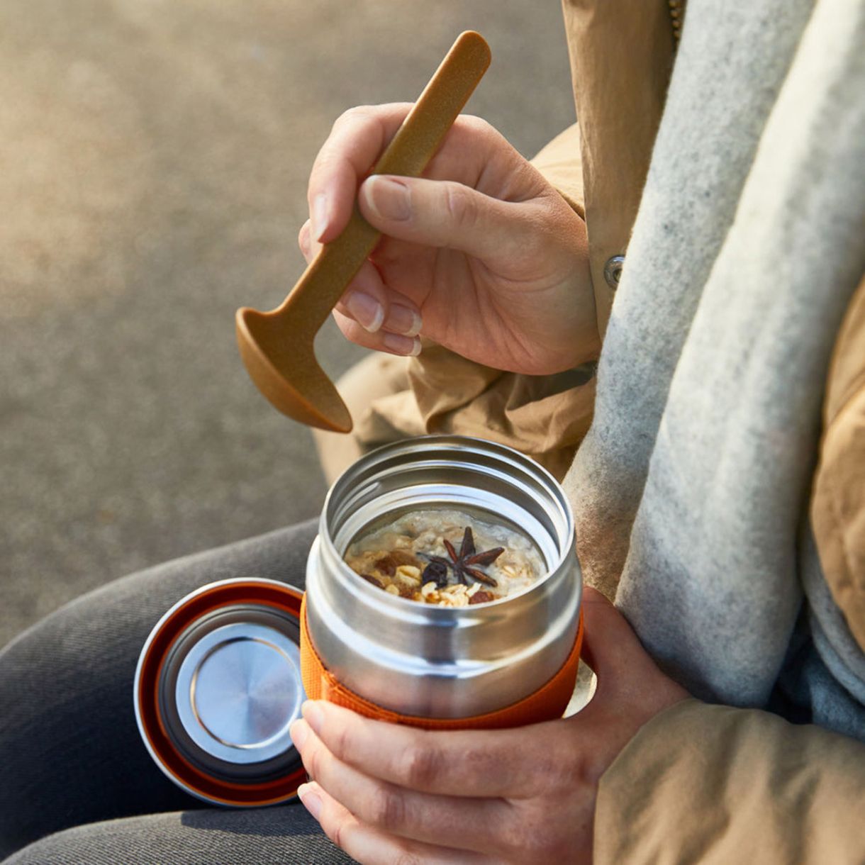 Κουτί τροφίμων διπλού τοιχώματος 0,400l Χρώμα πορτοκαλί