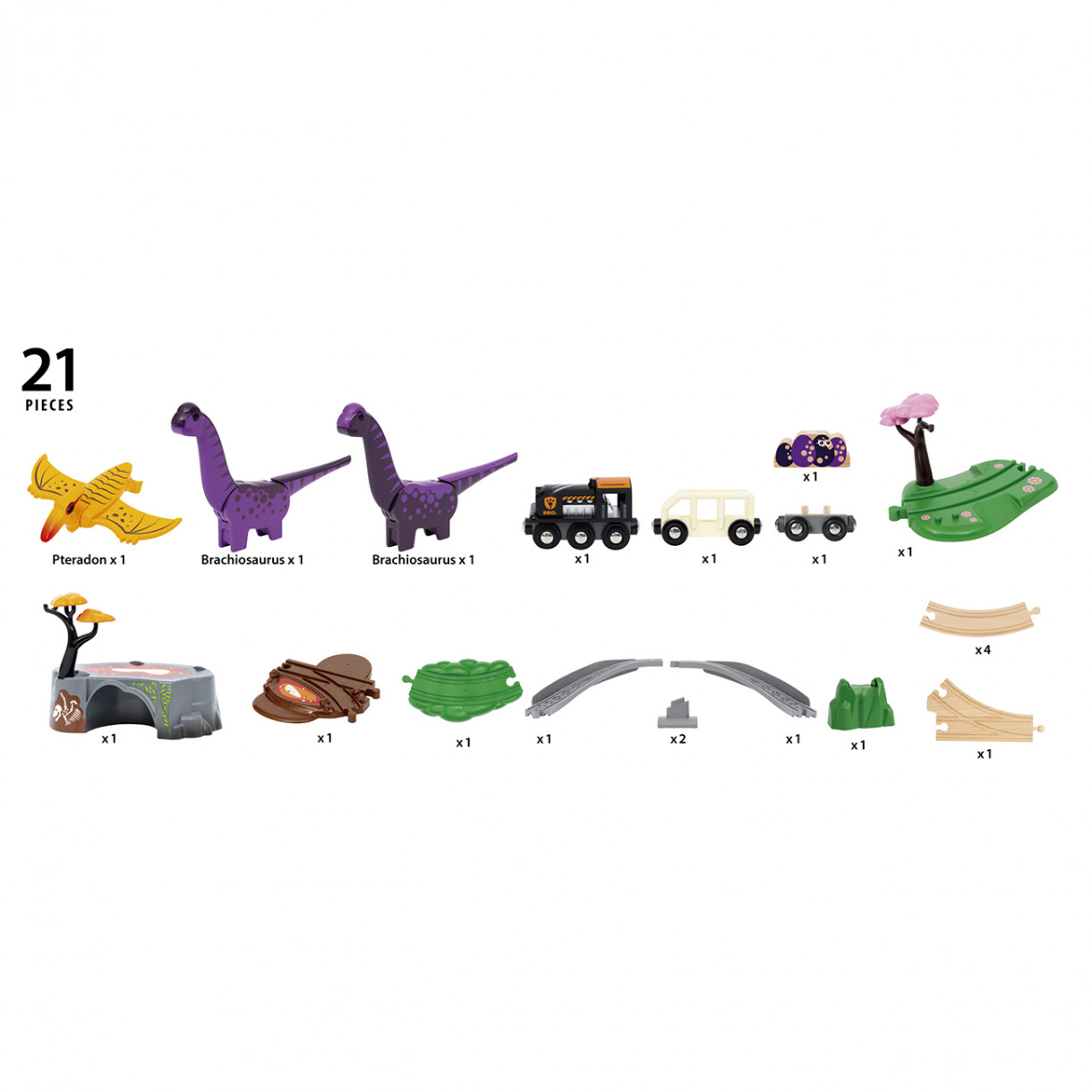 Σετ τρένα και πίστες περιπέτειας δεινοσαύρων