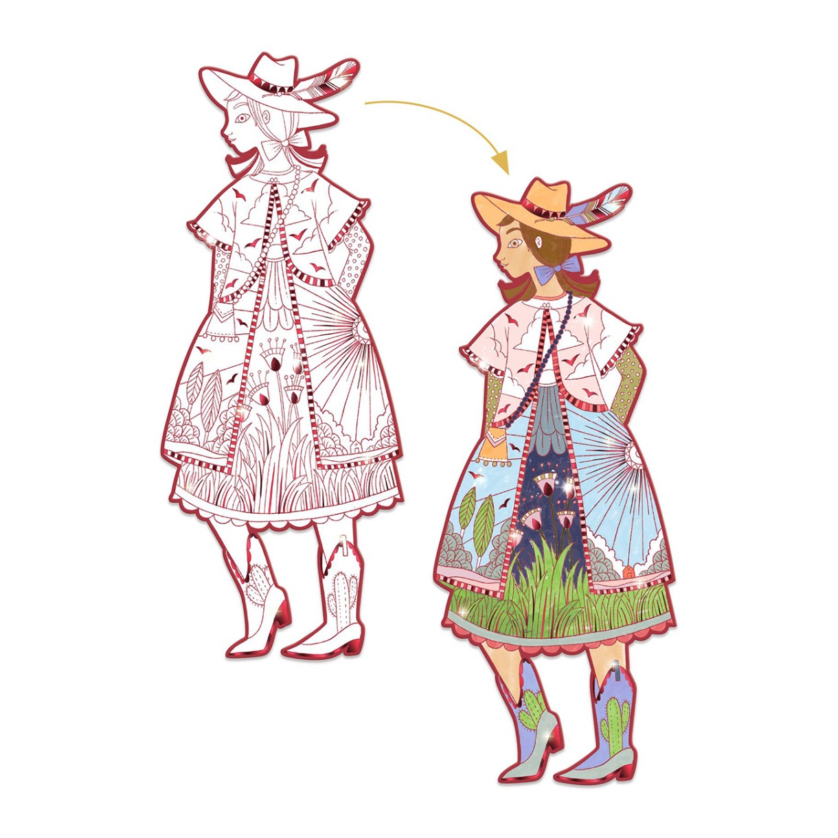 Η Φιοντόρα και οι φίλοι χρωματίζουν χάρτινες κούκλες