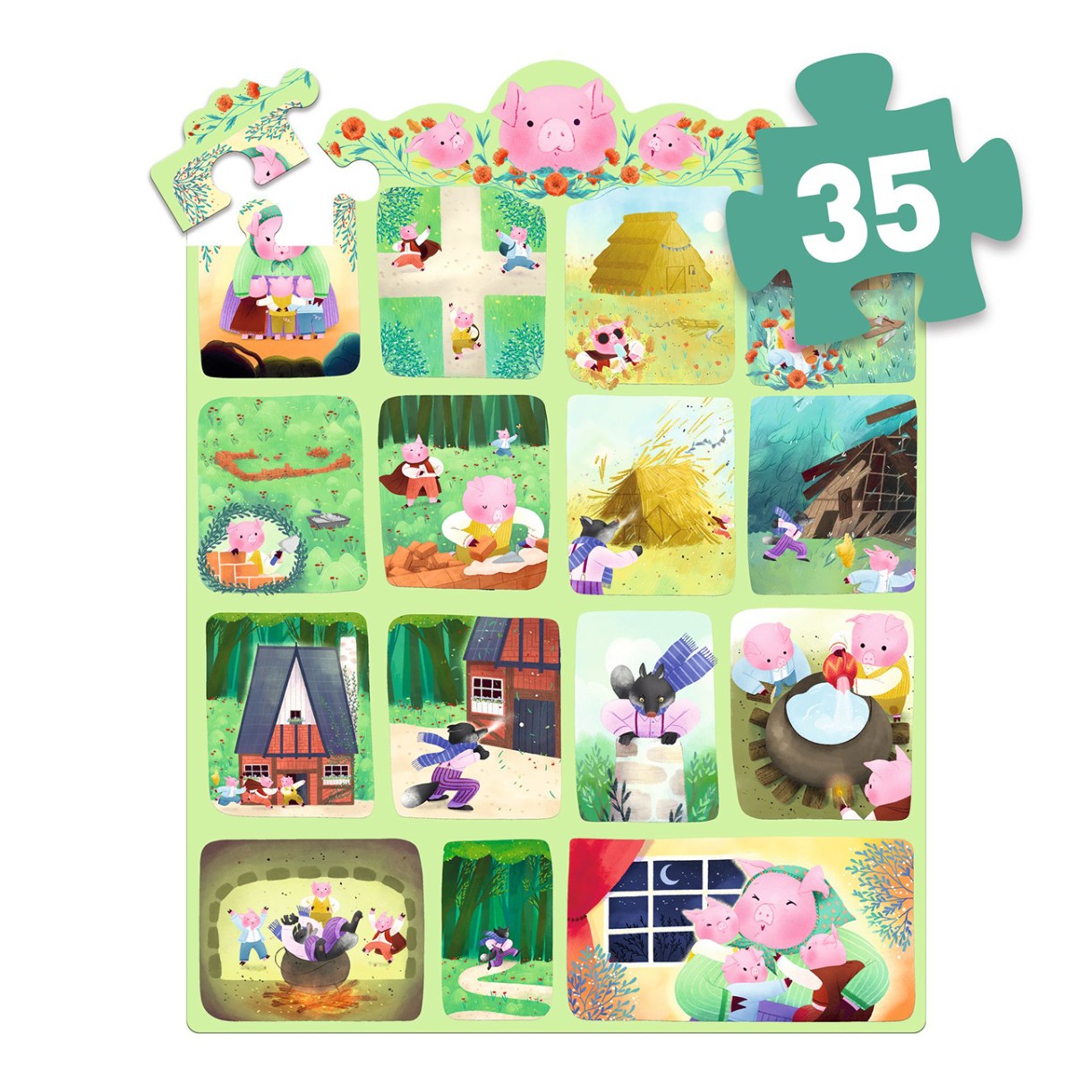 Τα τρία γουρουνάκια παζλ 35 τεμαχίων