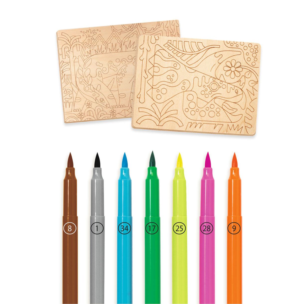 Ξύλινο σετ ζωγραφικής με δεινόσαυρους