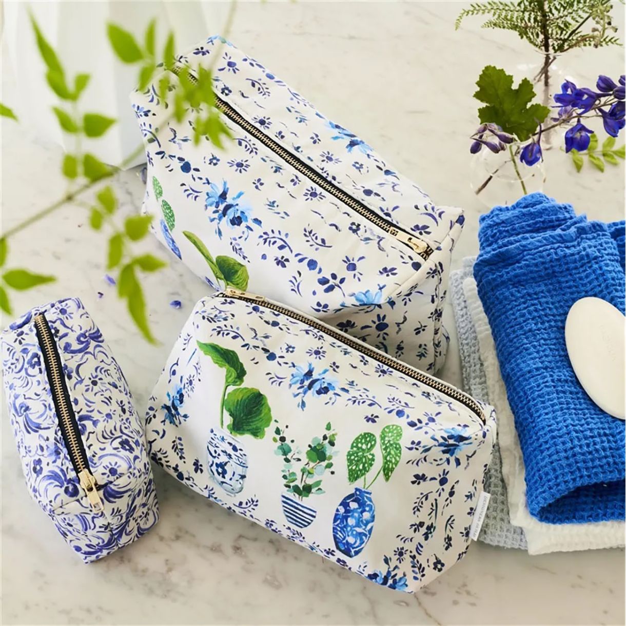 Τσάντα καλλυντικών Kawana Delft 24cm Χρώμα μπλε